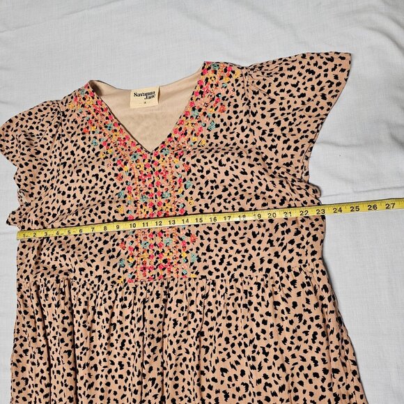 Savanna Jane Embroidered Babydoll Short Tiered Dress Women Size 1X - Picture 8 of 12